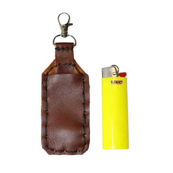 Quality Leather Lighter Pouch Keyring Rustic Hard Wear