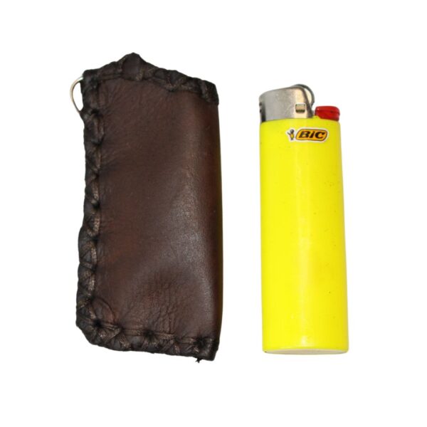 Quality Leather Lighter Pouch Keyring Rustic Hard Wearing