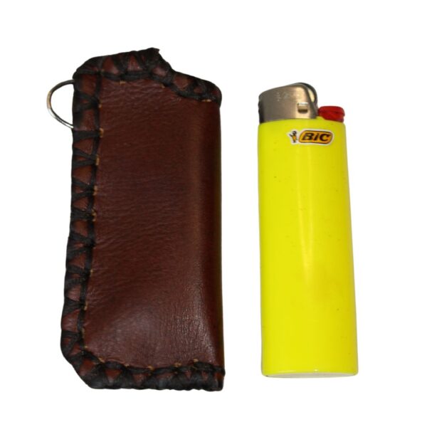Quality Leather Lighter Pouch Keyring Rustic Hard Wear