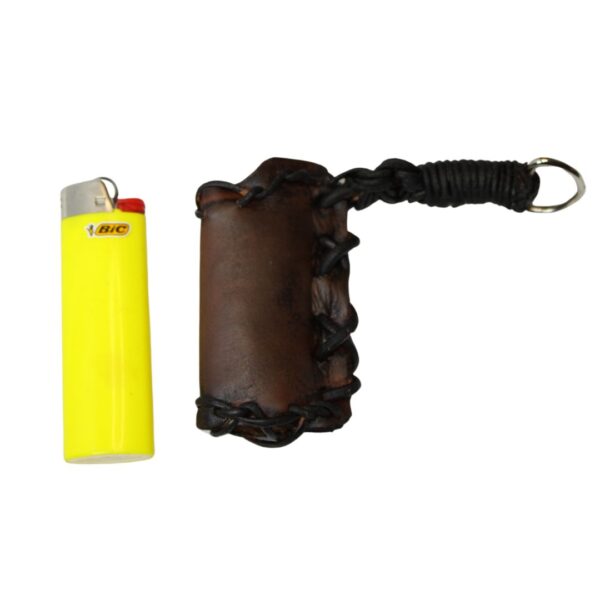 Very Rustic Leather Lighter Keyring Pouch Hard Wearing