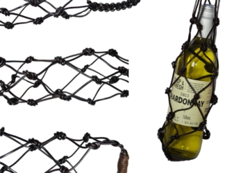 Leather Wine Carrier Hanging Decor Bag