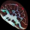 A close-up image of a vibrant Boulder Opal, showcasing its striking play of color with rich blues, greens, and fiery oranges. The stone's natural matrix of dark brown and black rock contrasts beautifully with the bright iridescent hues, highlighting its unique, organic texture., showcasing its striking play of color with rich blues, greens, and fiery oranges. The stone's natural matrix of dark brown and black rock contrasts beautifully with the bright iridescent hues, highlighting its unique, organic texture.