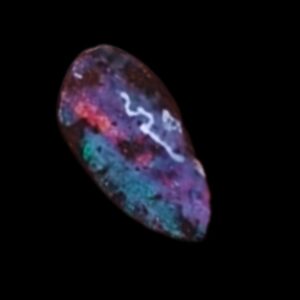 A close-up image of a vibrant Boulder Opal, showcasing its striking play of color with rich blues, greens, and fiery oranges. The stone's natural matrix of dark brown and black rock contrasts beautifully with the bright iridescent hues, highlighting its unique, organic texture., showcasing its striking play of color with rich blues, greens, and fiery oranges. The stone's natural matrix of dark brown and black rock contrasts beautifully with the bright iridescent hues, highlighting its unique, organic texture.