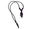 Amethyst Leather Bounded Necklace Adjustable beads