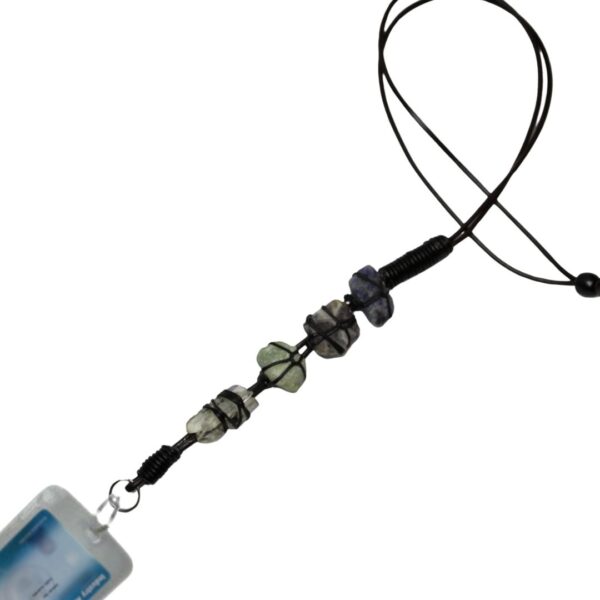Sodalite, aventurine, fluorite, Quartz Office ID Lanyard