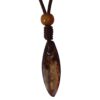 Australia Boulder Opal Necklace Surfboard Carved Genuine Leather