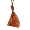 Boulder Opal Necklace Carved Genuine Cow Hide Leather