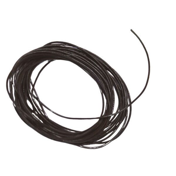 Close-up image of 1.5mm 5m coconut brown cowhide leather cord coiled neatly, showcasing its smooth texture and genuine leather quality, perfect for jewelry making and crafting.