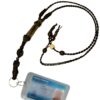 Lanyard Work ID Card Cover Office Business Smoky Quartz and Black Obsidian