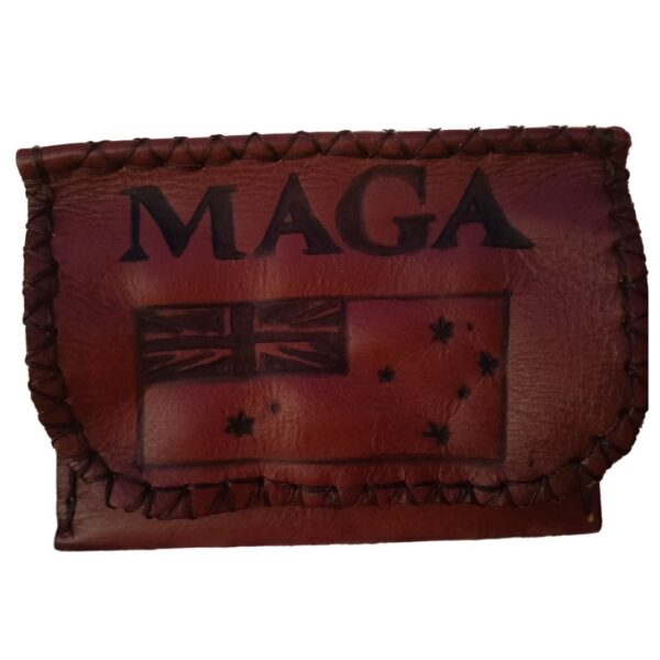 Quality Leather Tobacco Pouch Rustic Hard Wear MAGA Embossed Magnet 50 grm