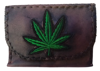 Rustic Tobacciana Leaf Embroidered Pouch