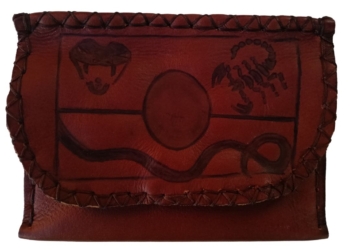 Rustic Tobacciana Indigenous Flag Embossed Pouch