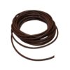 Close-up image of 3mm 5m Retro brown cowhide leather cord coiled neatly, showcasing its smooth texture and genuine leather quality, perfect for jewelry making and crafting.