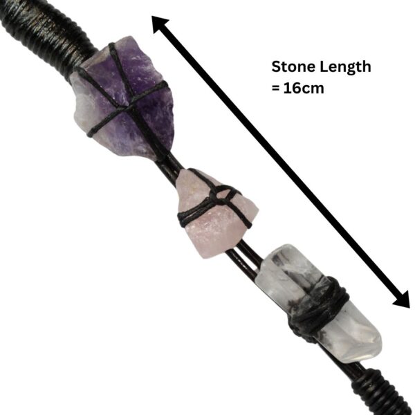 Amethyst, Rose and Clear Quartz Leather Office ID Lanyard
