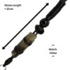 Lanyard Work ID Card Cover Office Business Smoky Quartz and Black Obsidian