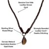 Boulder Opal Necklace Carved Genuine Cow Hide Leather