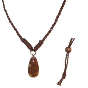 Boulder Opal Necklace Carved Leather