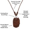 Boulder Stone Necklace Carved Feather Leather necklace