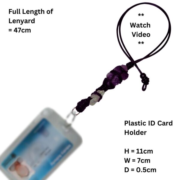 Large Amethyst, Quartz Office ID Lanyard - Image 3