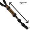 Lanyard Work ID Card Cover Office Business Smoky Quartz and Black Obsidian