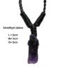 Amethyst Leather Bounded Necklace Adjustable beads
