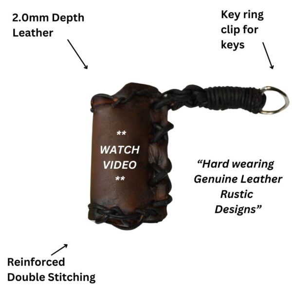 Very Rustic Leather Lighter Keyring Pouch Hard Wearing