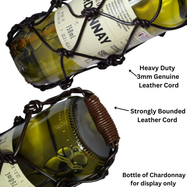 Genuine leather wine carrier hanging Decor bag