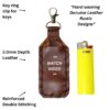 Quality Leather Lighter Pouch Keyring Rustic Hard Wear