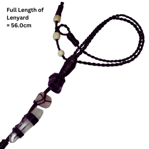 Amethyst, Rose and Clear Quartz Leather Office ID Lanyard