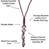 Natural Australian Chevron Amethyst Necklace Rare Adjustable Leather