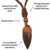 Australia Boulder Opal Necklace Carved Genuine Cow Hide Leather