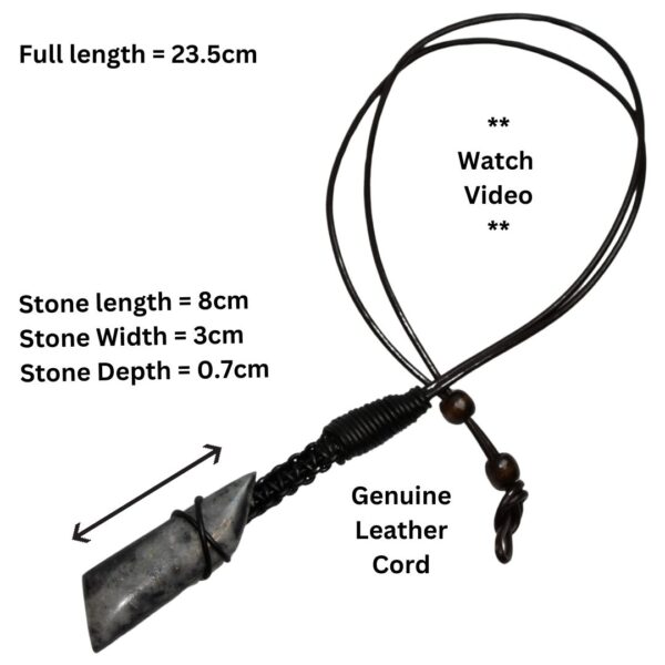 Rare Leverite Stone Leather Bounded Necklace Adjustable Beads