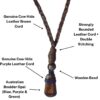 Australia Boulder Opal Necklace Carved Leather