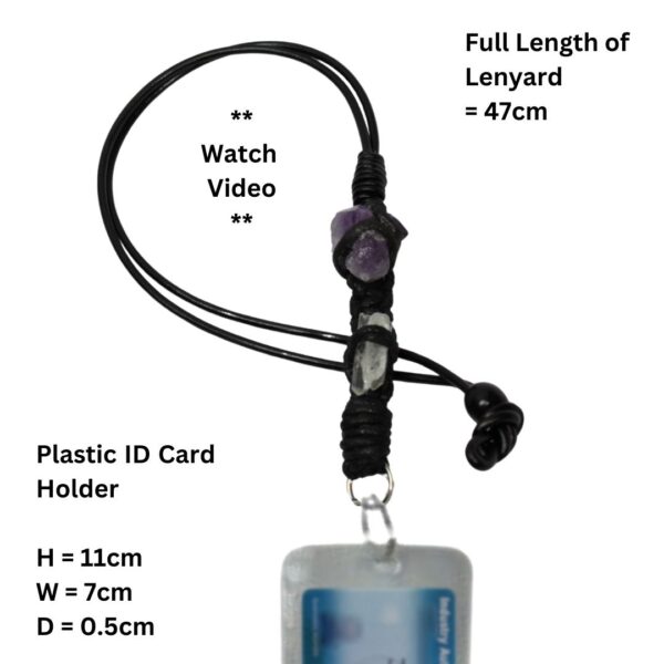 Amethyst, Clear Quartz Office ID Lanyard - Image 4