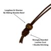 Boulder Egg Vintage Stone Necklace Carved Leather Genuine