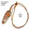 Petrified Wood Tan Leather Bounded Necklace Adjustable Beads