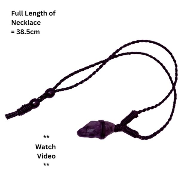 Amethyst Leather Bounded Necklace Adjustable beads