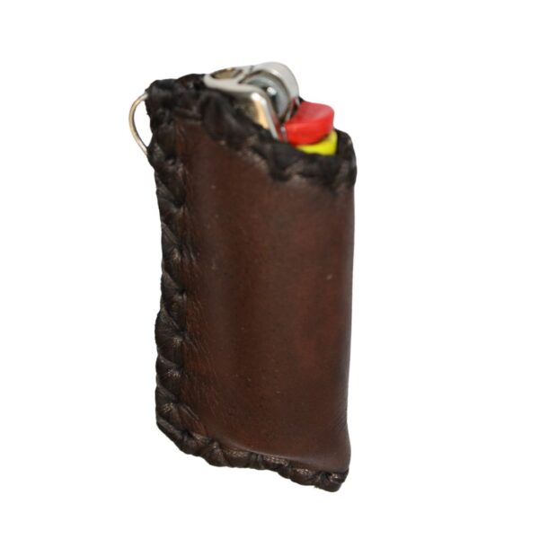 Quality Leather Lighter Pouch Keyring Rustic Hard Wearing