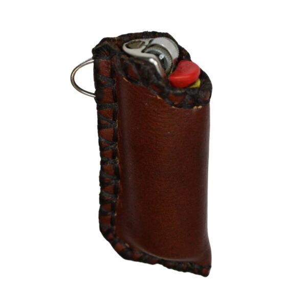 Quality Leather Lighter Pouch Keyring Rustic Hard Wear