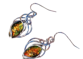 Glass Opal Drop down Earrings