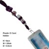 Amethyst, Rose and Clear Quartz Leather Office ID Lanyard