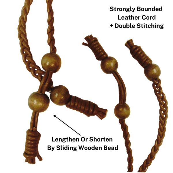 Australia Boulder Opal Necklace Carved Genuine Cow Hide Leather