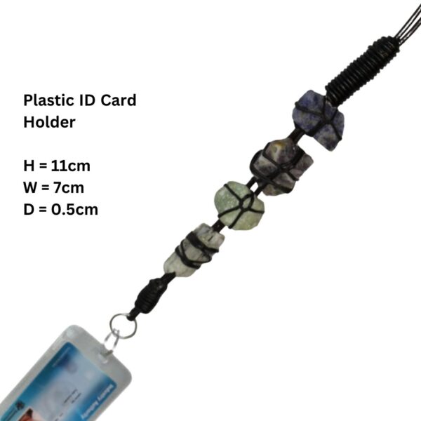 Sodalite, aventurine, fluorite, Quartz Office ID Lanyard
