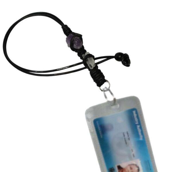 Amethyst, Clear Quartz Office ID Lanyard - Image 2