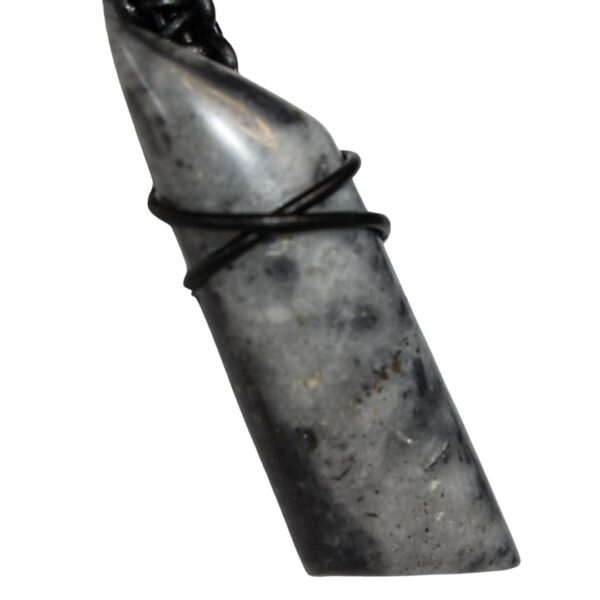 Rare Leverite Stone Leather Bounded Necklace Adjustable Beads