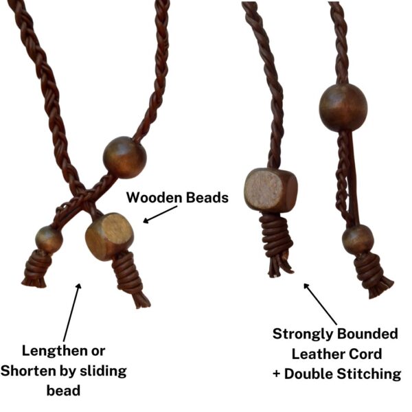 Australia Boulder Opal Necklace Carved Leather
