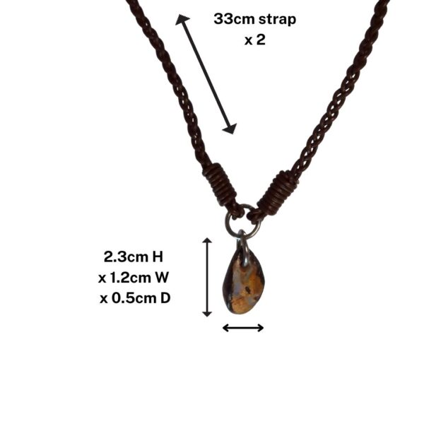 Boulder Opal Necklace Carved Genuine Cow Hide Leather