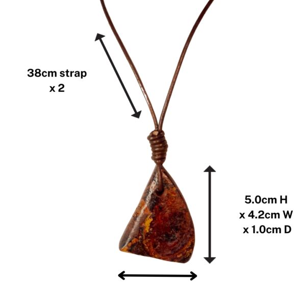 Boulder Opal Necklace Carved Genuine Cow Hide Leather