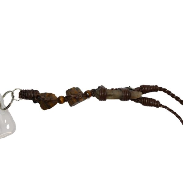 Lanyard Work ID Card Cover Office Business Smoky Quartz and Tigers Eye