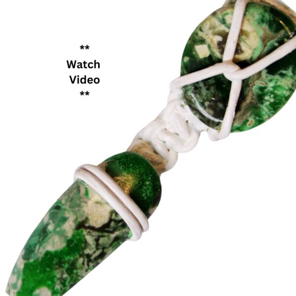 Nevada Variscite, clear quartz Leather Bounded Necklace Adjustable Beads